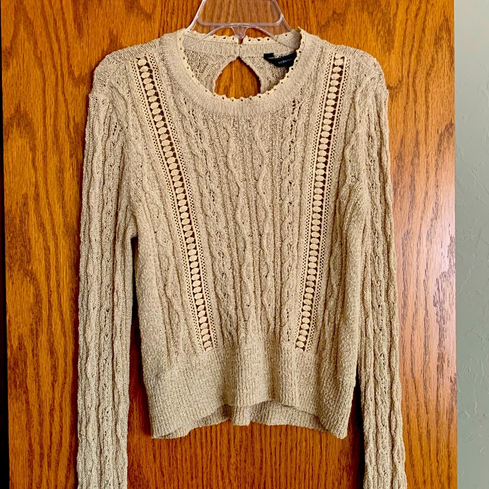 NWT BCBG Cropped Knit Beige Sweater